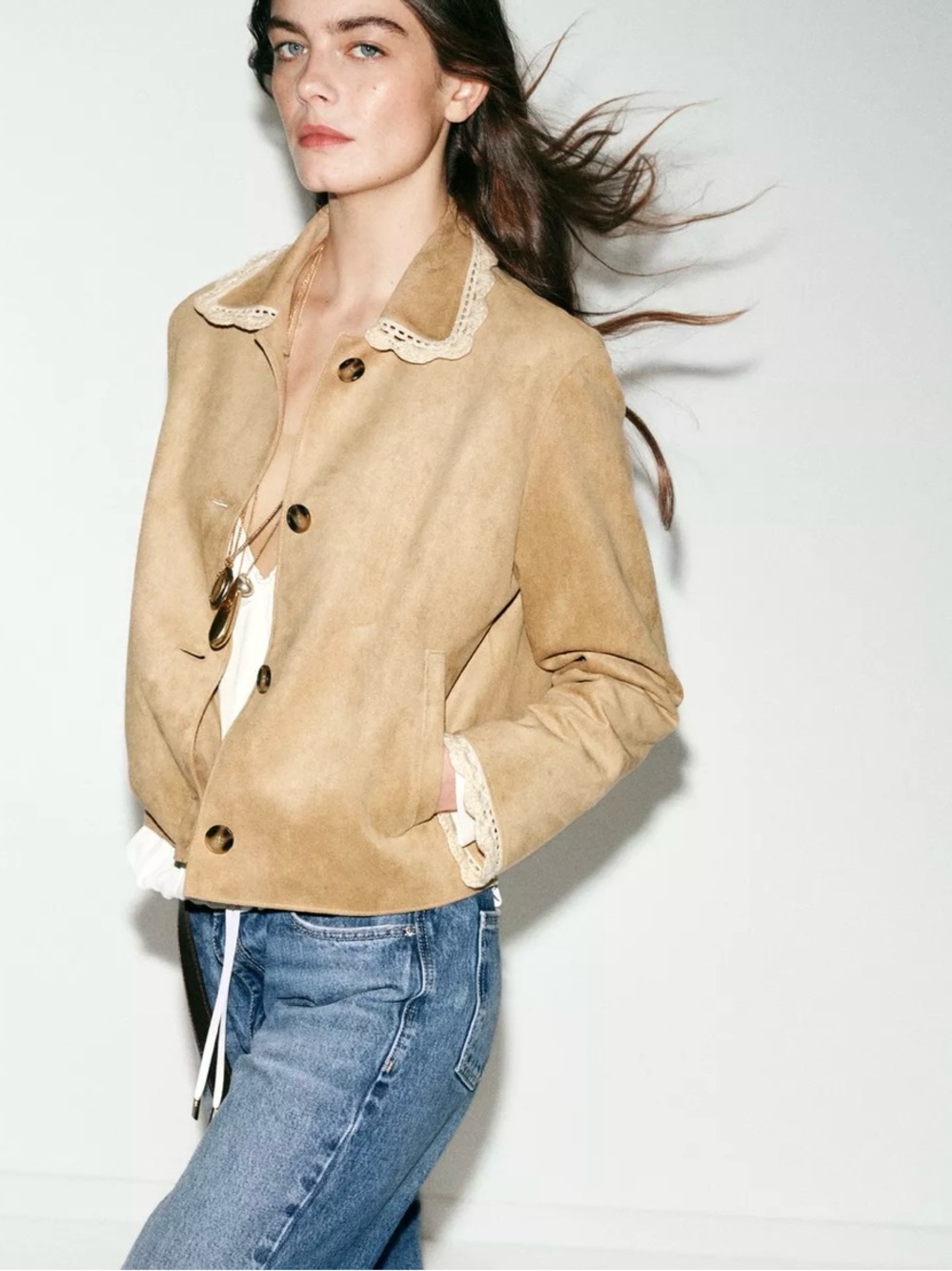 NWT ZARA FAUX SUEDE JACKET - Picture 4 of 10